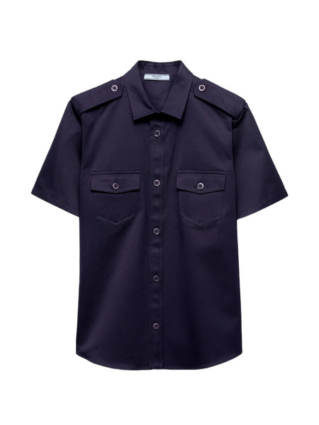  Prada Camisa Con Charreteras - Azul 