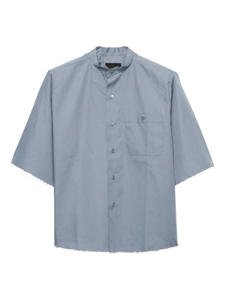  Prada Camisa Con Cuello Mao - Azul 