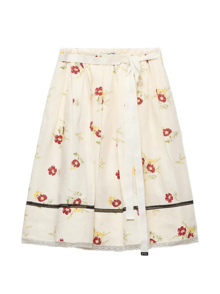 Prada Camisa Con Estampado Floral - Neutro 
