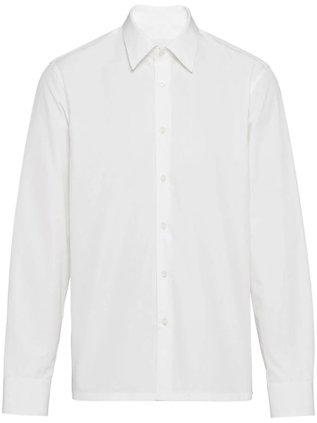  Prada Camisa Con Logo Triangular - Blanco 