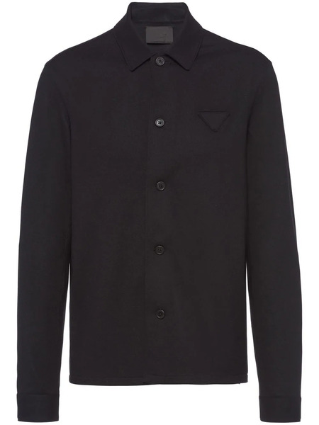  Prada Camisa Con Logo Triangular - Negro 