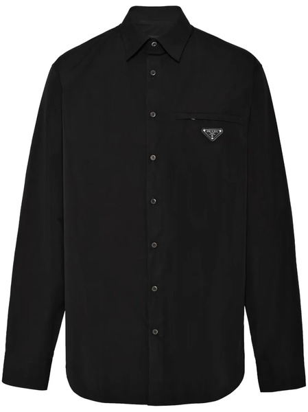  Prada Camisa Con Logo Triangular - Negro 