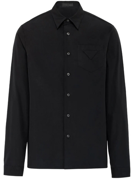  Prada Camisa Con Logo Triangular - Negro 