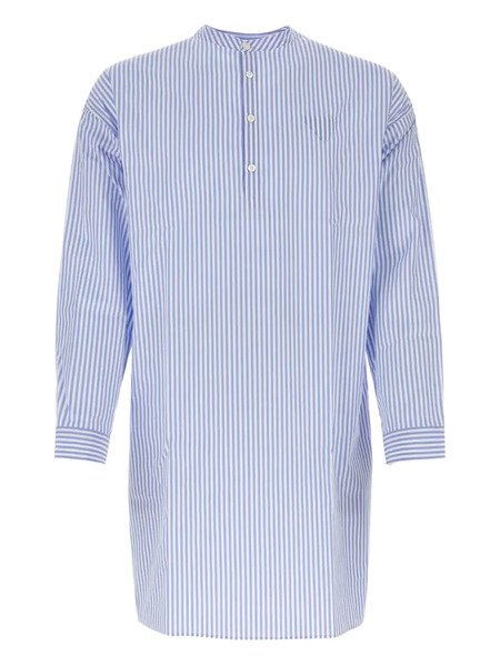  Prada Camisa De Popelina A Rayas - Azul 