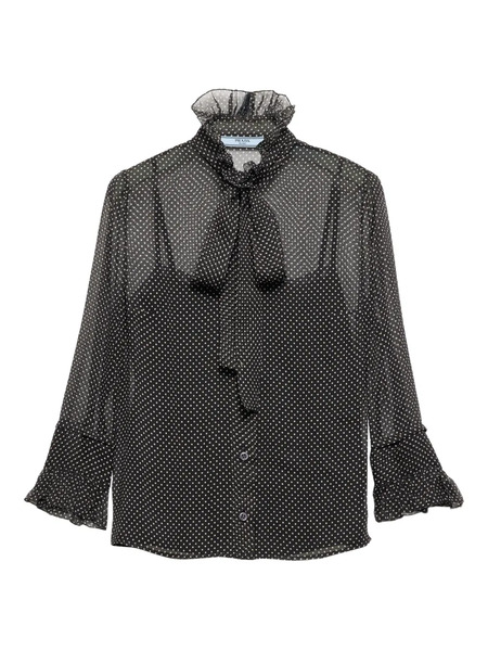  Prada Camisa De Seda - Negro 