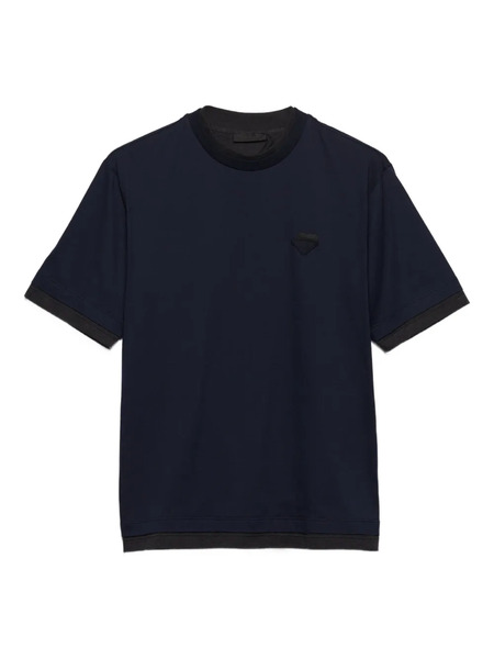  Prada Camiseta Con Logo Triangular - Azul 