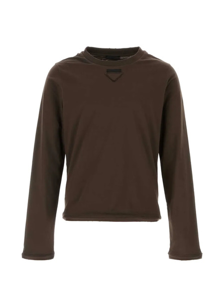  Prada Camiseta Con Logo Triangular - Marrón 
