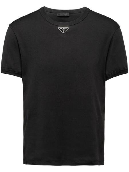  Prada Camiseta Con Logo Triangular - Negro 