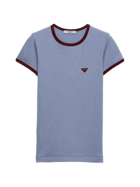  Prada Camiseta De Algodón - Azul 