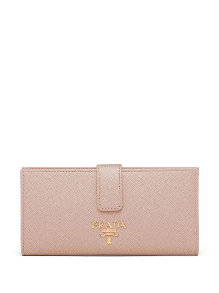  Prada Cartera Larga Con Logo - Rosa 