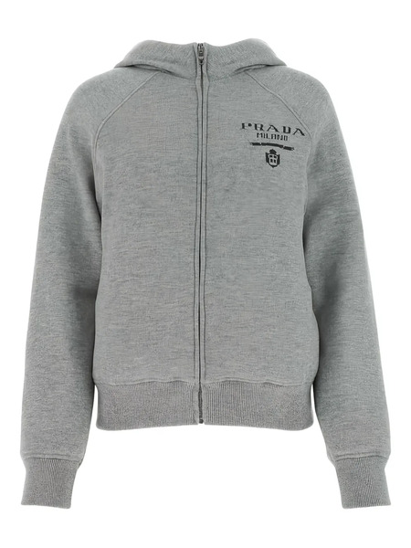  Prada Chaqueta Con Capucha Y Logo - Gris 