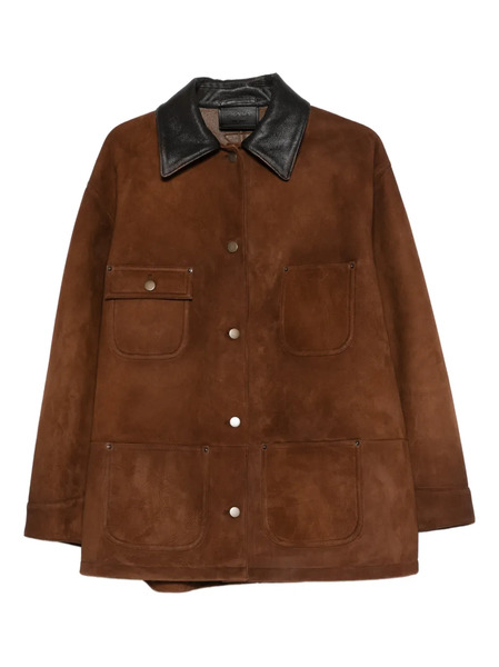  Prada Chaqueta Con Detalle Del Logo - Marrón 