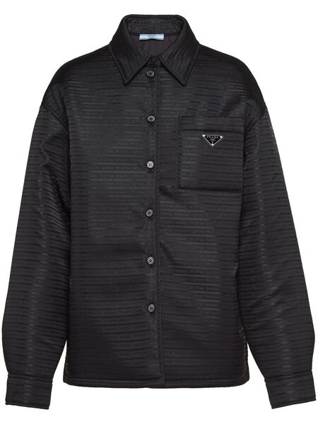  Prada Chaqueta De Re-nylon Con Logo Triangular - Negro 