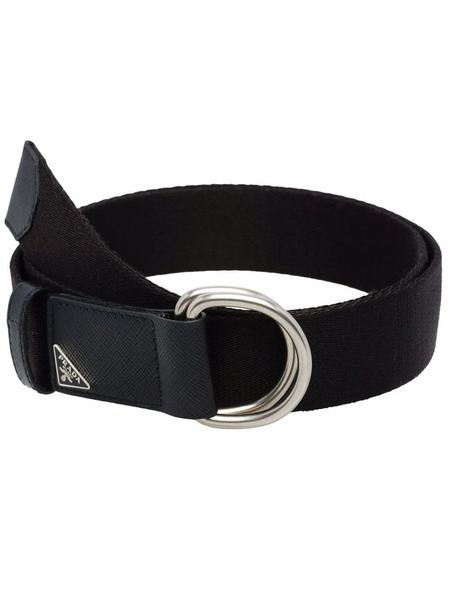  Prada Cinturón Con Logo Triangular - Negro 