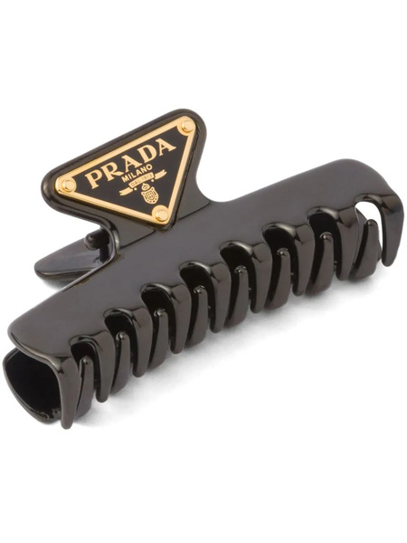  Prada Clip Con Logo Triangular - Negro 