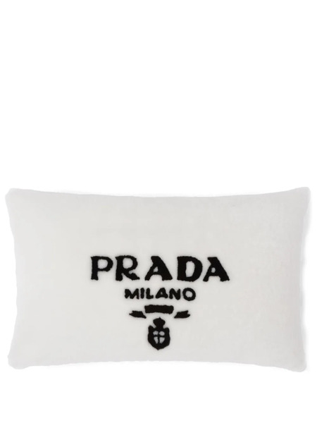  Prada Cojín Con Logo Bordado - Blanco 