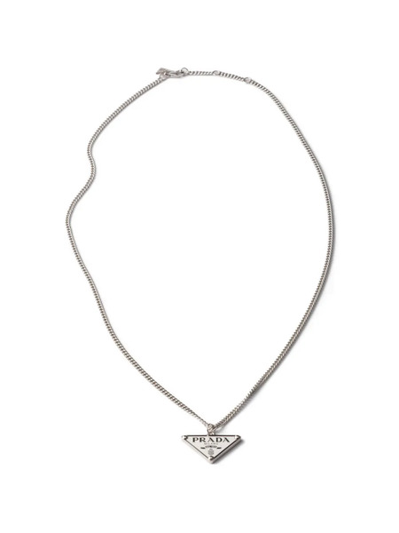  Prada Collar Esmaltado - Plateado 