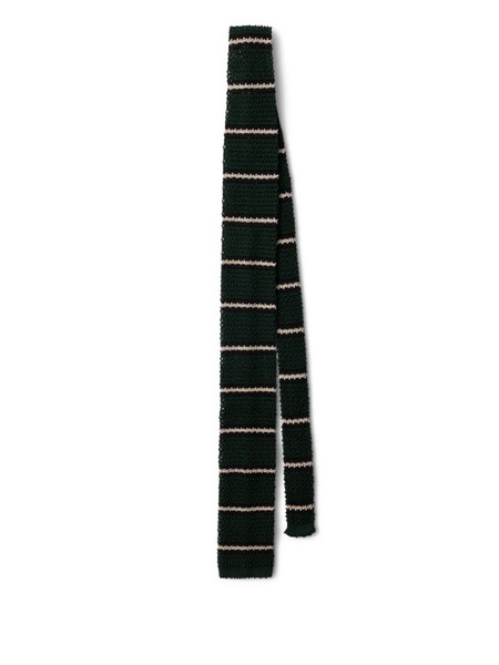  Prada Corbata De Seda A Rayas - Verde 