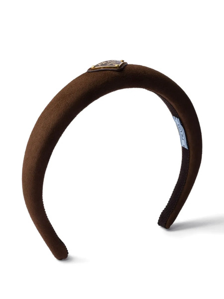  Prada Diadema De Ante - Marrón 