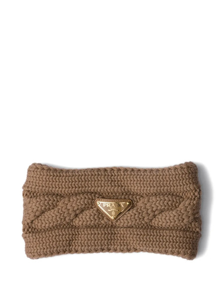 Prada Diadema De Punto De Ochos Con Logo Triangular - Marrón 