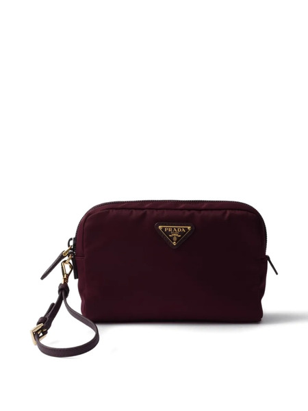  Prada Estuche De Maquillaje Con Logo - Marrón 