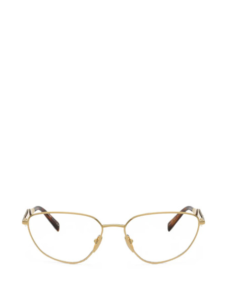  Prada Eyewear Logo-engraved Geometric-frame Glasses - Dorado 