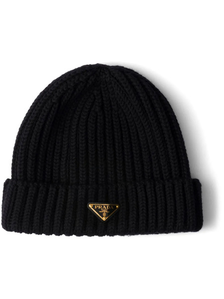  Prada Gorro De Canalé Con Logo Triangular - Negro 