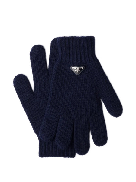  Prada Guantes Con Logo Triangular - Azul 