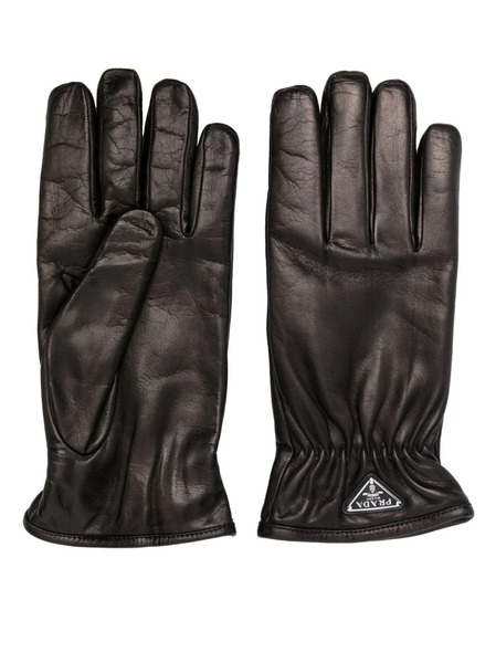  Prada Guantes Con Logo Triangular - Negro 