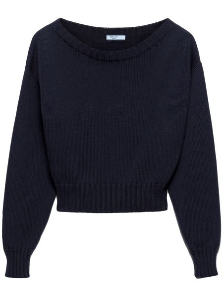  Prada Jersey Con Cuello Barco - Azul 