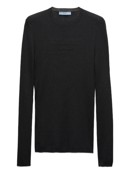  Prada Jersey Con Cuello Redondo - Negro 
