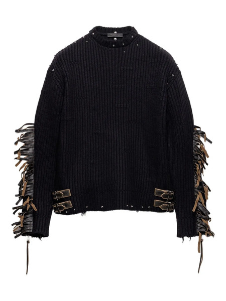 Prada Jersey Con Flecos - Negro 
