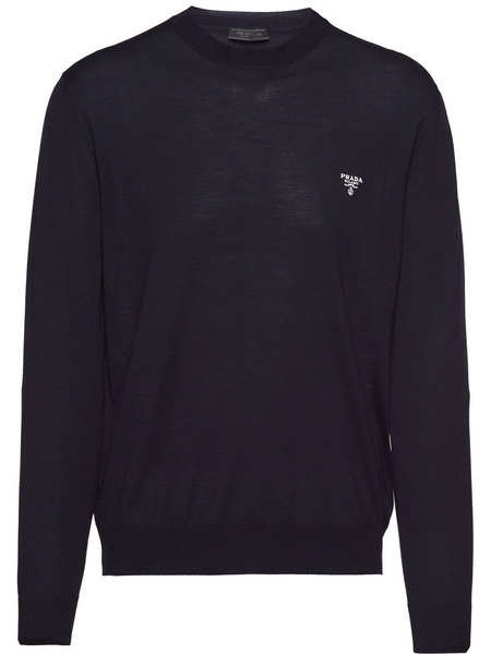  Prada Jersey Con Logo Bordado - Azul 