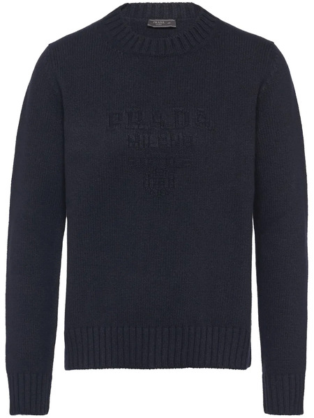  Prada Jersey Con Logo Bordado - Azul 