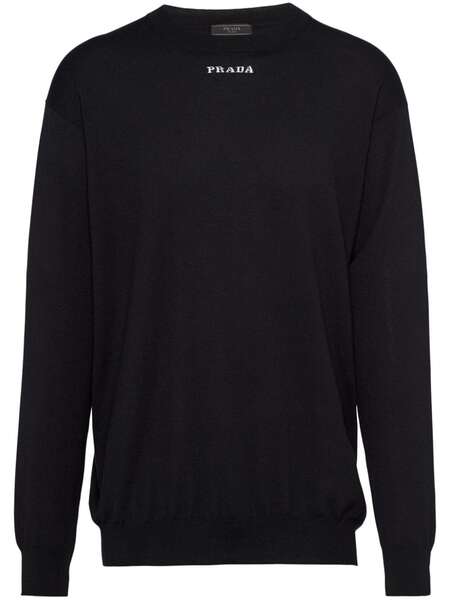  Prada Jersey Con Logo En Intarsia - Negro 