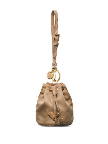  Prada Llavero Icon Re-nylon Mini - Marrón 