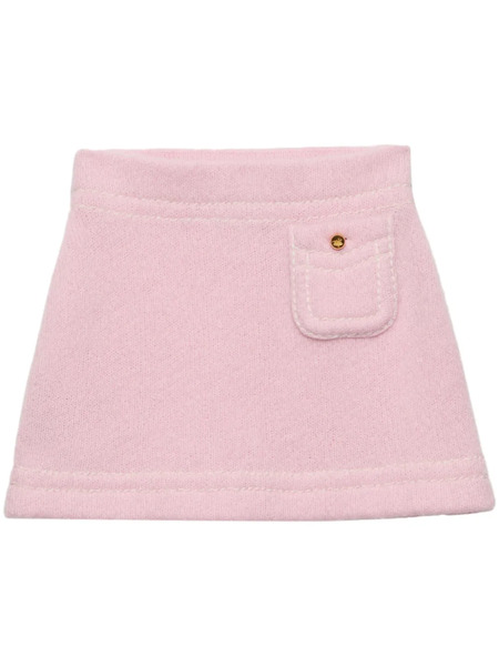  Prada Minifalda Con Logo Triangular - Rosa 