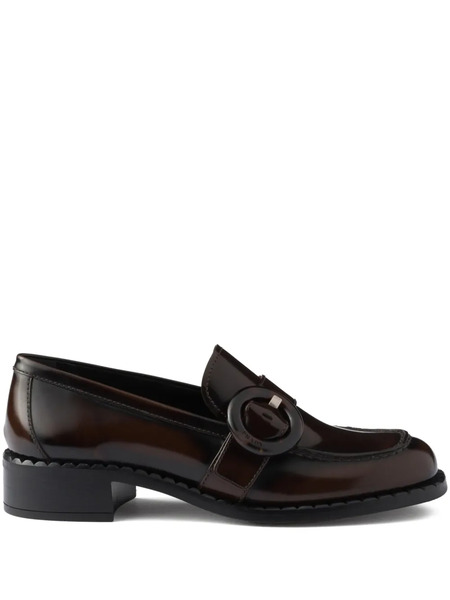  Prada Mocasines Con Acabado Cepillado - Marrón 