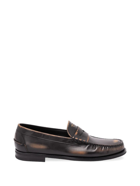  Prada Mocasines Con Efecto Quemado - Negro 