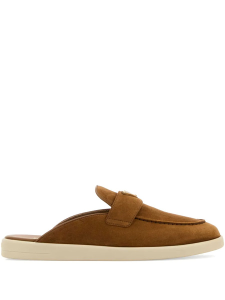 Prada Mules Con Logo Triangular - Marrón 