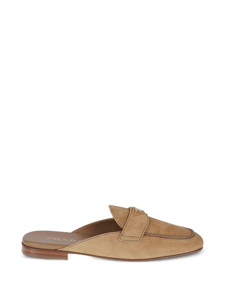  Prada Mules Con Logo Triangular - Neutro 