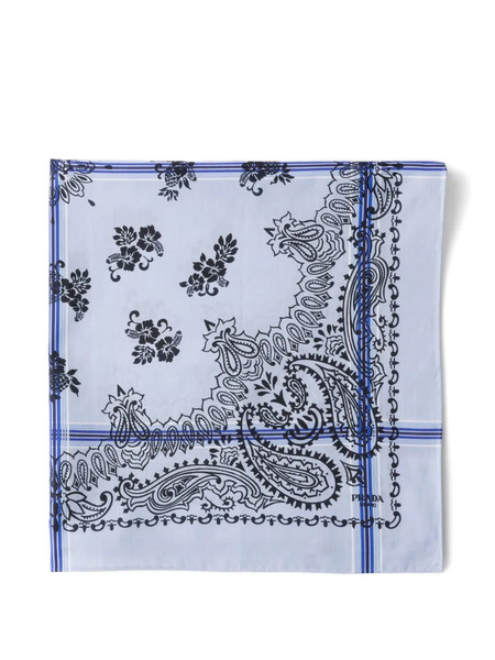  Prada Pañuelo 65 De Algodón Estampado - Azul 