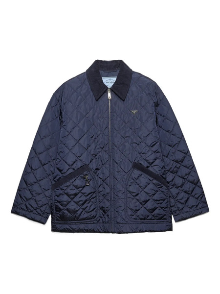  Prada Plumífero Con Cuello De Terciopelo - Azul 
