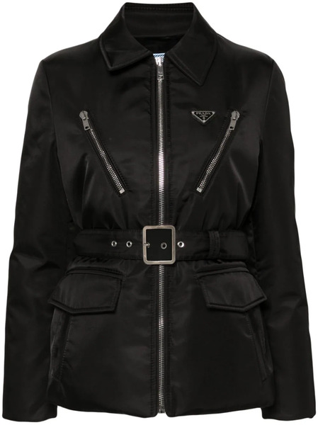  Prada Plumífero Con Logo Triangular - Negro 