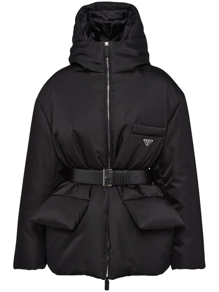 Prada Plumífero De Re-nylon Con Capucha - Negro 