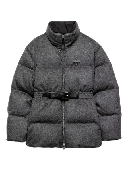  Prada Plumífero Loden Con Logo Triangular - Gris 