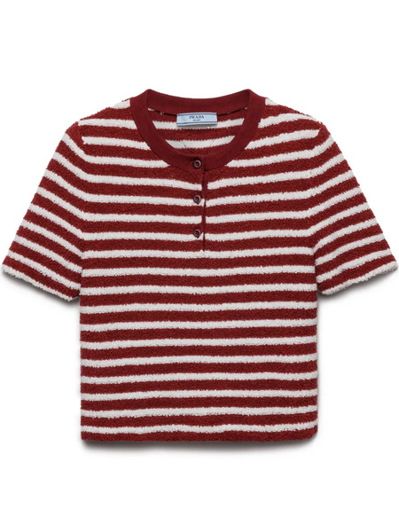  Prada Polo De Algodón De Bouclé - Rojo 