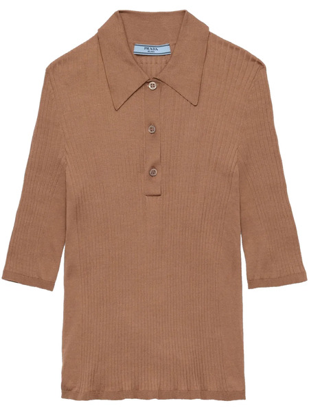  Prada Polo De Algodón - Marrón 