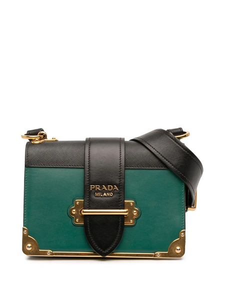  Prada Pre-owned Bandolera Cahier De Piel De Becerro Con Ribete De Piel Saffiano Y Cristales 2016-2026 - Negro 