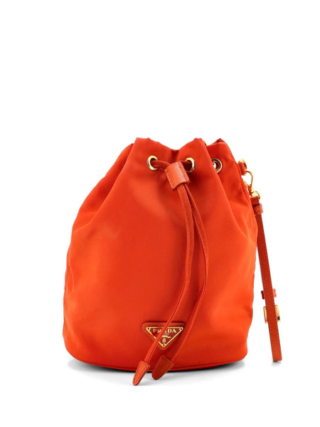  Prada Pre-owned Bolso Bombonera Drawstring Tessuto Pequeño - Naranja 
